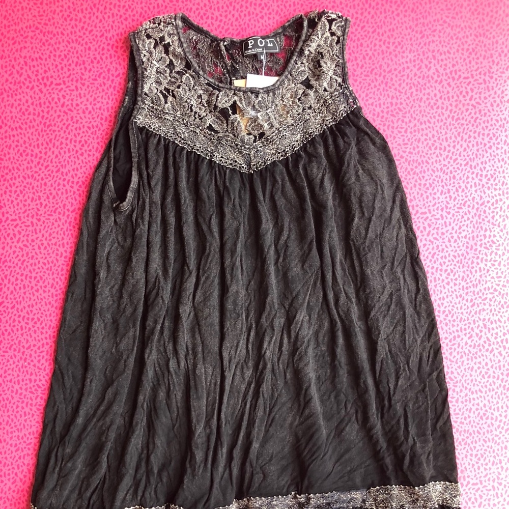 Pol Swing Shirt with Lace Detailing